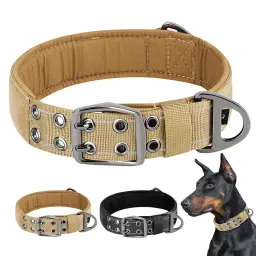 Coleira militar tática, Coleira de nylon ajustável, Durável para cães de médio e grande porte, Treinamento e caça de pastor alemão - Image 1