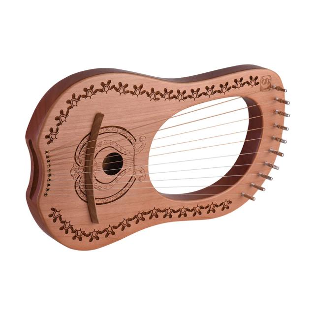 Lira Harpa Walter.t 10 Cordas em Madeira de Maple e Mogno - Mini Instrumento Musical WH-11 para Iniciantes com Saco Protetor