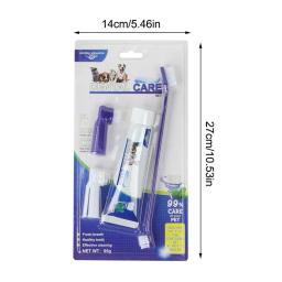 Kit de Controle Tártaro para Animais de Estimação, Cães Contém Creme Dental e Escova, Kit Cuidados Dentais, Pet Limpeza Dentes, 4 Pcs - Image 6