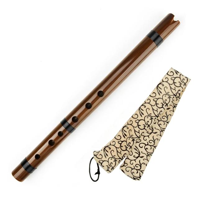 Flauta Quena Marrom para Sopro - Instrumento Musical Indiano em Dalbergia com Tecla G