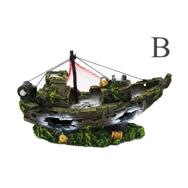 Ornamento de resina para aquário em design atrativo e seguro para peixes e plantas
