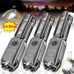 Lanterna Tática LED Poderosa, 100000 Lumen, USB Recarregável, 18650 Impermeável, Zoom, Caça, Pesca - Image 1