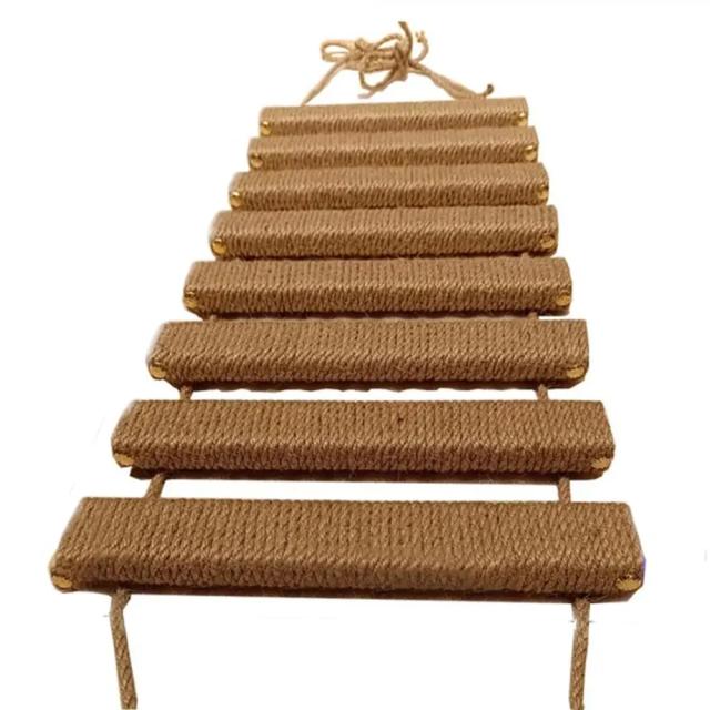 Escada de Madeira e Corda de Sisal para Gatos: Estruturas de Escalada e Brincadeiras para Ambientes Internos e Externos, Disponíveis em 50cm e 100cm