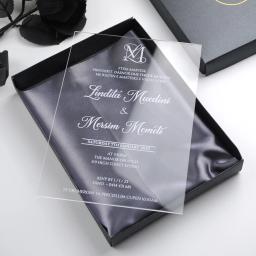 Personalizado obrigado cartões de aniversário com envelope para convites, presente transparente, convite do cartão de casamento, logotipo do texto árabe - Image 4