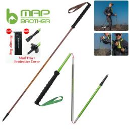 Mapa irmão m3031 n-pole dobrável bloqueio rápido pólos de trekking caminhadas pólo corrida ao ar livre bengala 7075 liga de alumínio - Image 1
