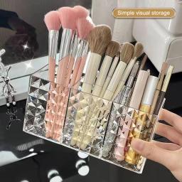 Acrílico Cosméticos Caixa De Armazenamento, Maquiagem Brush Holder, Batom Organizador, Lápis De Sobrancelha, Banheiro Display Stand, Diamante - Image 1