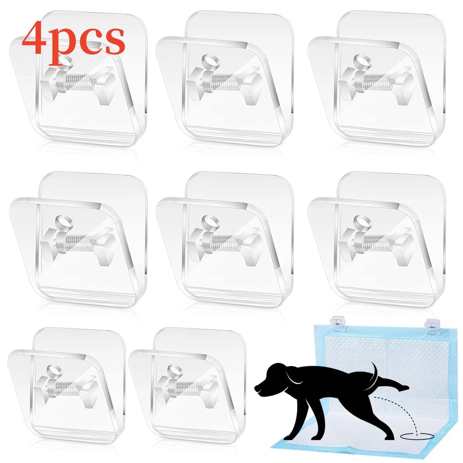 Wall Pee Pad Holder para cães, Almofada de treinamento Potty Clear Dog Pad, Almofada de Pee Pegajosa Invisível, Clipes de parede, 4 pcs, 6pcs - Image 1