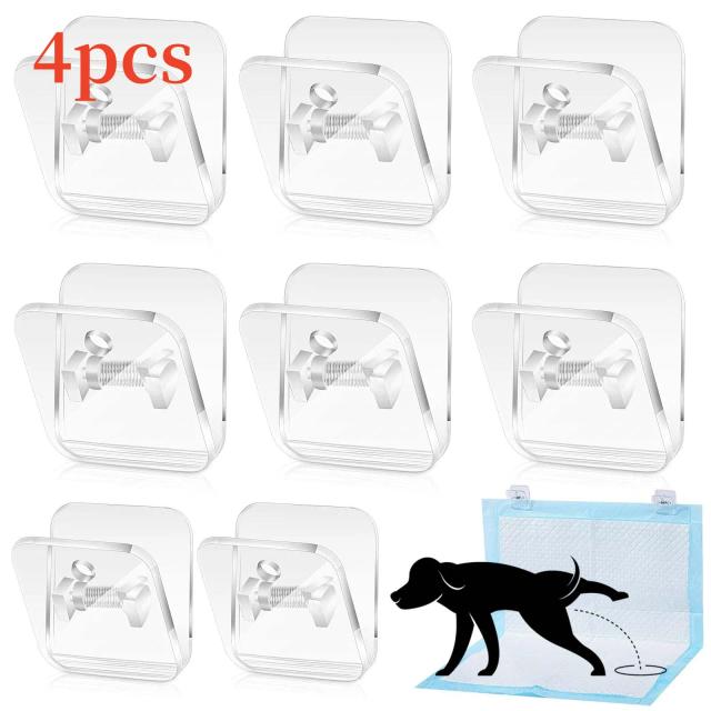 Suporte para Almofadas de Treinamento Potty de Cães com Clipes Invisíveis - Pacotes de 4 e 6 Peças