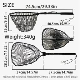 Rede de pesca dobrável portátil, 29.33 polegadas de comprimento, leve, estrutura de liga de alumínio, rede de pouso para água doce, 1 peça - Image 5