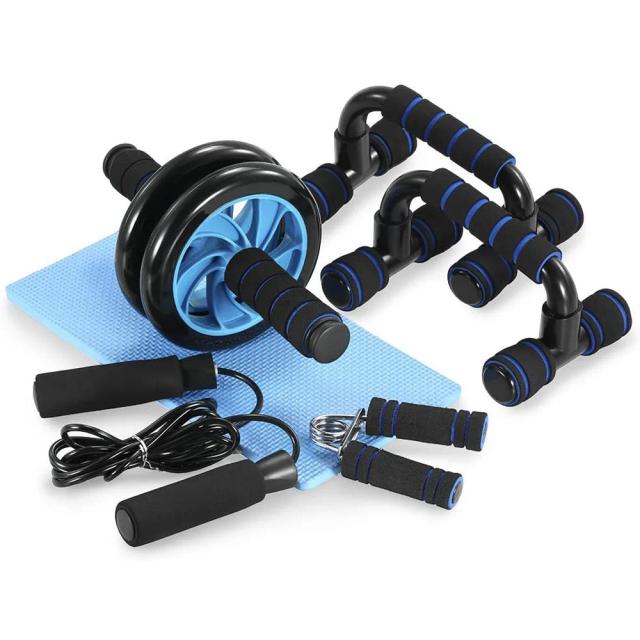 AB Roda Roller Kit Exercício Abdominal e Força do Núcleo com Acessórios - Conjunto Completo