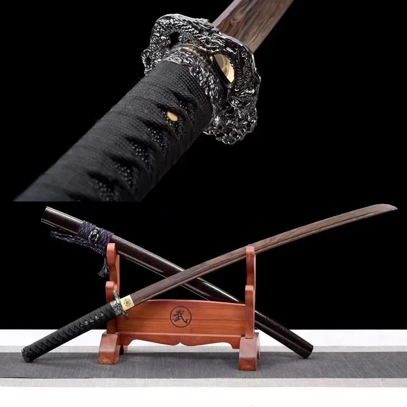 Lâmina Samurai com Bainha Faca de Madeira Longa Ornamento Juhe Bushido - Image 1