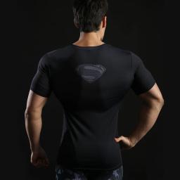 Terno de fitness impresso em 3D masculino, camisa apertada, manga curta, top esportivo, musculação, musculação, ácido, novo - Image 3