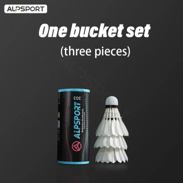 Bolas de Badminton Alpsport 303 com Tubos de Penas de Ganso Branco - Treino de Velocidade e Suavidade para Esportes ao Ar Livre