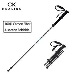Saudação 115g ultra leve trekking carbono dobrável caminhadas vara pólos dobráveis trekking vara pólos caminhada nordic caminhada - Image 1