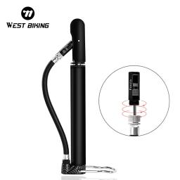 West biking pé bomba 100psi bomba portátil ciclismo acessórios da bicicleta presta schrader válvula pneu inflator bomba - Image 1
