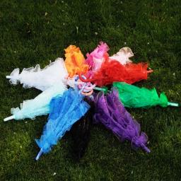 Laço colorido Florais Guarda-chuva De Noiva, Artesanato De Festa De Casamento, Decoração De Flores, Adereços Acessórios - Image 2