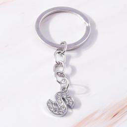 Keychain inicial do alfabeto com strass, 26 letras, A-Z, pingentes para chave do carro, decoração do saco, encantos, acessórios de bricolage, moda - Image 3