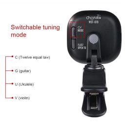 Querubim recarregável afinador de guitarra elétrica pedal clipe em mini sintonizadores lcd para guitarra cromática violino ukulele acessórios WST-670 - Image 3