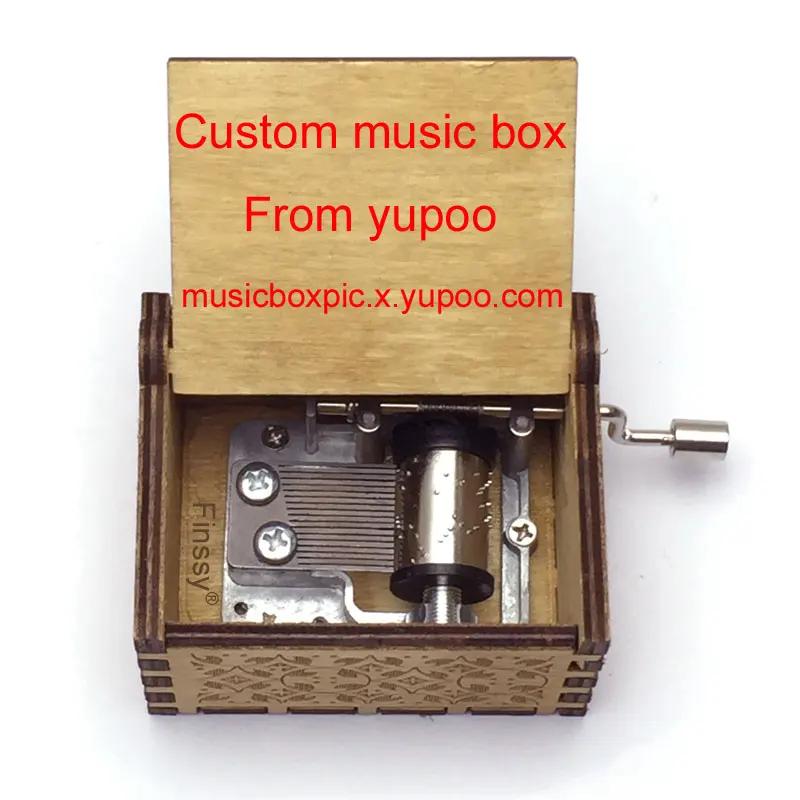 Caixa de música de mão, Wind Up, Música personalizada, Foto e texto, De madeira, Deixar mensagem, 4000 Estilos - Image 1
