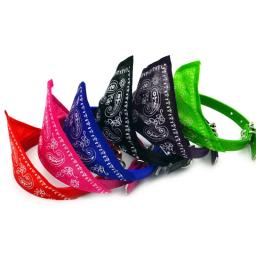 Lenço ajustável do pescoço do animal de estimação do plutônio do colar da bandana do gato e do cão com lenço impresso do triângulo - Image 2