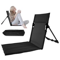 Portátil e Dobrável Cadeira Traseira com Saco De Armazenamento, Cadeira De Acampamento, Ao Ar Livre, Jardim, Único, Preguiçoso, Encosto, Almofada, Piquenique, Dobrável - Image 1