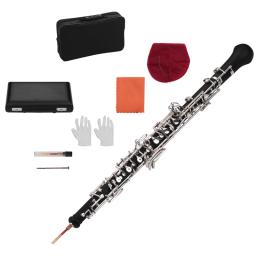 Chaves prateadas estilo semiautomático, profissional Oboé C Key instrumento de sopro com luvas Oboé Reed, bolsa de couro estojo - Image 1