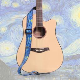 Correia de guitarra impressão ajustável cinto de guitarra de náilon para ukulele baixo elétrico/acústico acessórios de guitarra - Image 2