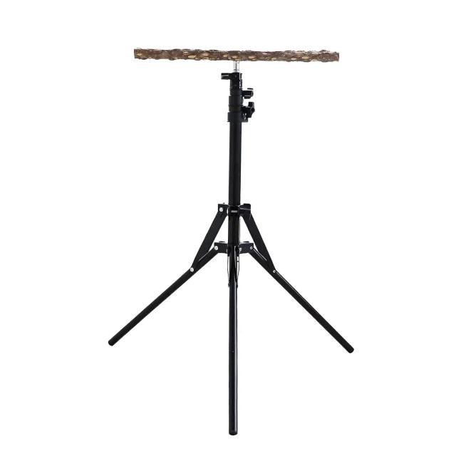 Suporte Ajustável em Altura para Papagaios, Poleiro de Madeira para Aves como Araras e Pombos