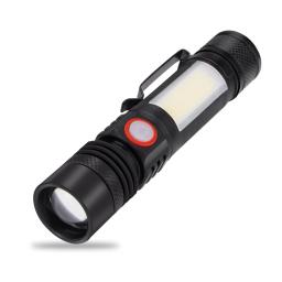 Xml cob led lanterna para caça e camping, lanterna magnética com 6 modos, tocha impermeável, foco zoom, 18650 - Image 1