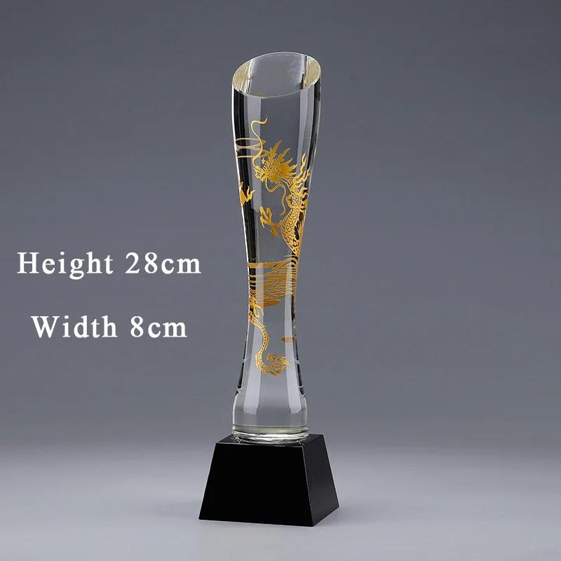 Troféu Base de Cristal, Criativo, Transparente, Troféu, Lettering, Prêmio, Presente Comemorativo, Decoração, Preto - Image 1