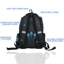 Baseball Bat Mochila com Cerca Gancho e Sapatos Compartimento, Saco De Esportes, Multi Bolsos, Jovem Adulto - Image 5