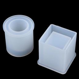 Resina epóxi moldes de concreto, molde da vela, molde do silicone, flor seca, resina artesanato decorativo, DIY armazenamento caneta titular molde - Image 1