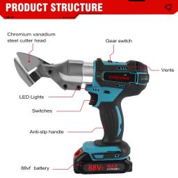 Sem fio ferro elétrico tesoura, lã ferramenta de corte, metal placa cortador, Makita bateria, 800W, 588NM - Image 3