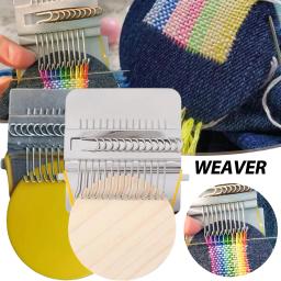 Mini máquina de tecelagem para remendar jeans e meias Pequeno tear Kit de ferramentas de tecer Máquina de tricô doméstica - Image 1