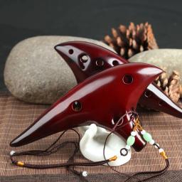 Flauta Cerâmica Ocarina para Decoração Doméstica, Porcelana de 12 furos Alto C, Instrumentos Musicais, Pode Ser Usado Como Presentes, 3 Cores - Image 4