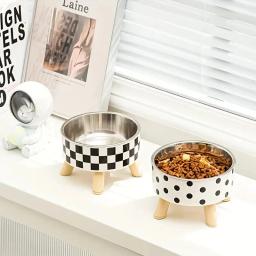 Elevada Anti-Choking Pet alimentação tigela com suporte, levantado Cat Food and Water Feeder, Suprimentos para beber, cães pequenos e médios - Image 4