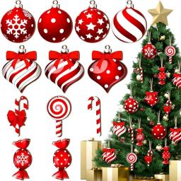 12pçs 24 peças 36 peças decorações suspensas de natal bola de natal bastão de doces pirulito enfeites de árvore de madeira para festa de feriado em casa - Image 5