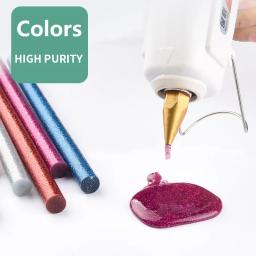 5 pçs conjunto 10cm cores glitter pó cola varas elétrica quente derreter arma adesivo sólido usado para fazer brinquedos jóias artesanato presente de festa - Image 5