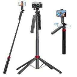 Tripé de câmera portátil com controle remoto sem fio, gravação e transmissão ao vivo, rotação 360 ° - Image 3