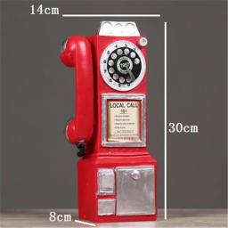 Telefone de parede retrô pingente, modelo de telefone vintage, ornamentos pendurados, artesanato móveis, presente para bar, decoração do lar, telefone antigo - Image 6
