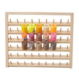 Caixa De Armazenamento De Linha De Costura De Madeira, Spool Yarn Holder, Home Bordado Folding Frame, Organizador de Rack de Tamanho Múltiplo - Image 1