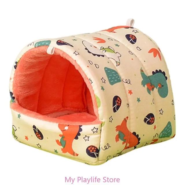 Cama Macia de Algodão para Hamsters e Pequenos Animais - Ninho Aconchegante e Acessórios para o Inverno