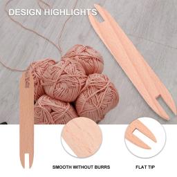Weaving Shuttle Knitting Tools, Tatting Tie Dye Kit Artesanato, Ônibus de madeira, Varas de madeira, Double-End Crochet Hooks, 4 Pcs - Image 5
