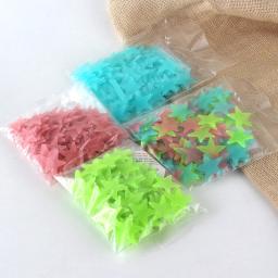 Adesivo de parede fluorescente para quarto de criança, estrela luminosa, estrelado, tridimensional, 100 pcs - Image 6