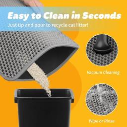 Tapete de areia dobrável para gatos, Pet Trapping Mat, Almofadas impermeáveis à prova de urina, Camada dupla, Suprimentos limpos - Image 2