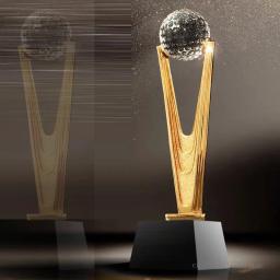 Troféu De Cristal De Resina, Prêmio Esportivo Substituível, Personalizado Gravado, Base De Cristal Preto, Decoração De Casa Excelente Criativa Lembrança, 1Pc - Image 1