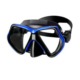 Máscara de snorkel óculos de natação treinamento de mergulho saia tubo silicone temperatura lente de vidro anti-vazamento anti-nevoeiro ampla vista alça ajustável - Image 1