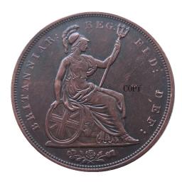 Grande BRITA Victoria datas para escolhido 1 centavo cópia de cobre moeda, qualquer um de 1841-1860, UF42 - Image 2