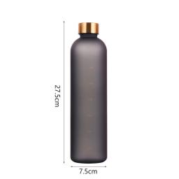 Garrafa de Água com Time Marker, Motivacional, Reutilizável, Fitness, Esportes, Ao Ar Livre, Viagem, Sem Vazamento, BPA, Fosco, Plástico, 1L, 32 oz - Image 6