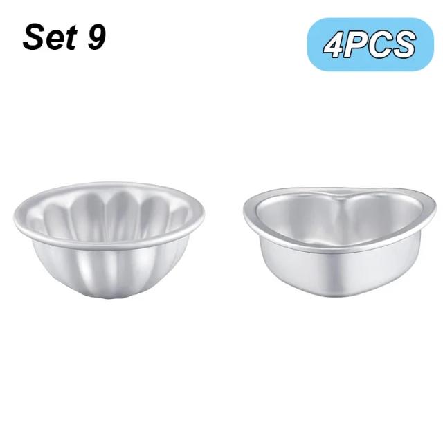 Conjunto de 4 Moldes de Alumínio para Banho: Esferas para Sabonetes, Velas e Bolos - Ideal para Artesanato DIY
